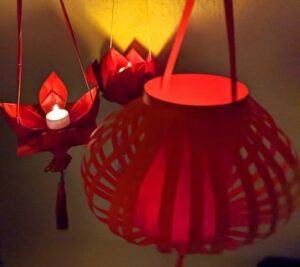 Making Chinese Lanterns for Lunar New Year Celebration