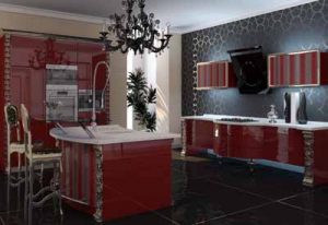 Modern Kitchen Design Trends Red Wine Color 300x206 