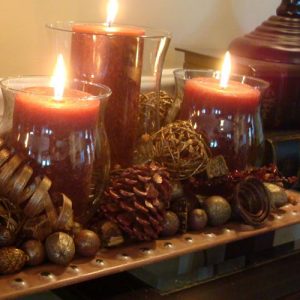 Fall Ideas For Thanksgiving Decorating, Fall Leaves And Candles 