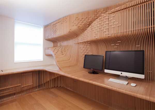 Bespoke Desk and Office Storage Unit in Amazing Private Home Office Interior