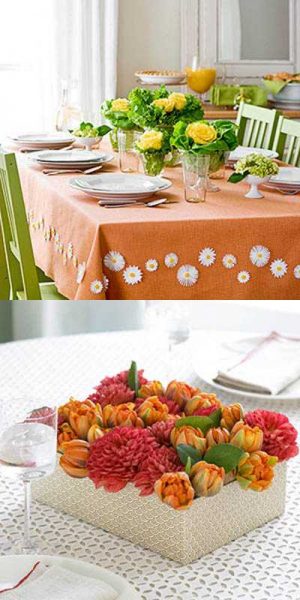 Elegant Flower Arrangements and Spring Decorating Ideas for Dining Table