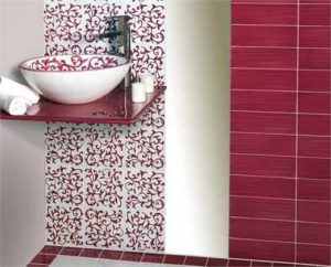 Modern Wall Tiles in Red Colors Creating Stunning Bathroom Design