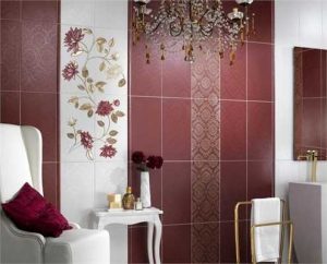 Modern Wall Tiles in Red Colors Creating Stunning Bathroom Design