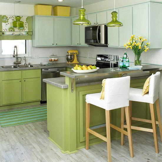 Green Yellow Paint Colors Modern Kitchens Islands 1 