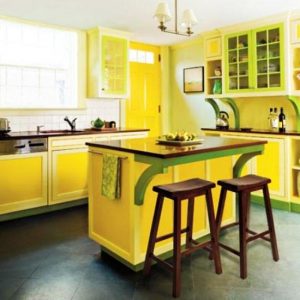 Green Yellow Paint Colors Modern Kitchens Islands 16 300x300 