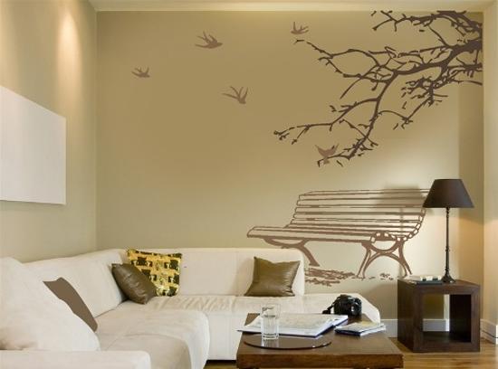 living room wall stencil ideas