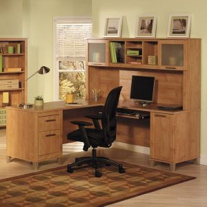 15 Modern Home Office Designs with Corner Furniture in Neutral Colors