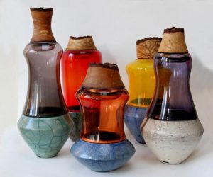 Colored Glass Vases Enhancing Handmade Decor Accessories with Organic ...