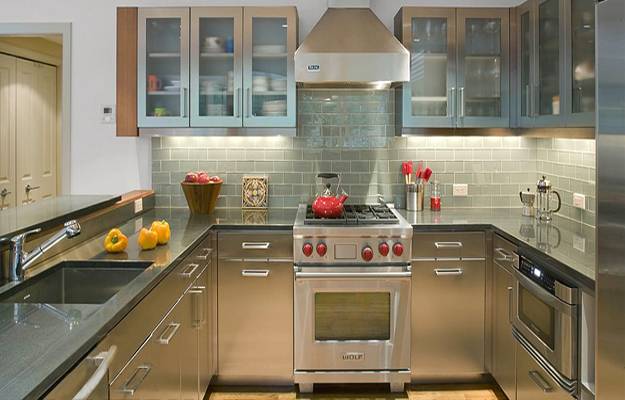 modern kitchen stainless steel countertops