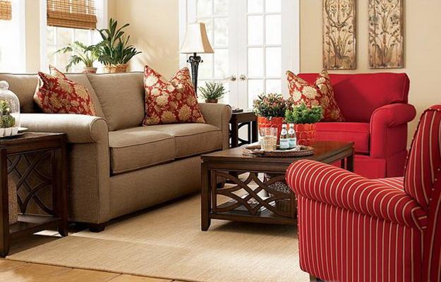Modern Living Room Designs in Rich and Energetic Red Colors