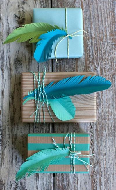 Eco Friendly Decorations Recycled Craft Wrapping Paper Feathers
