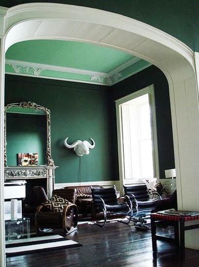 Modern Interior Design and Decor in Malachite Green Colors