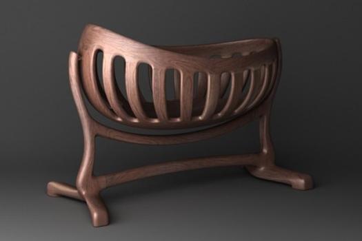 handmade wooden cradle