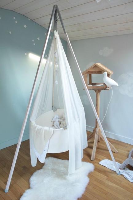 hanging rope baby cradle