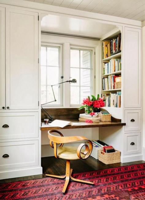 22 Space Saving Ideas for Small Home Office Storage  Home office storage,  Home office design, Small office storage