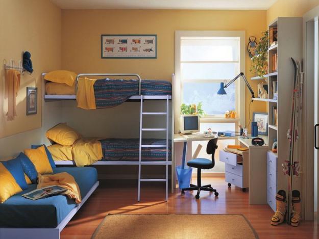 3 bunk beds in one room