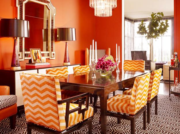 orange dining room ideas