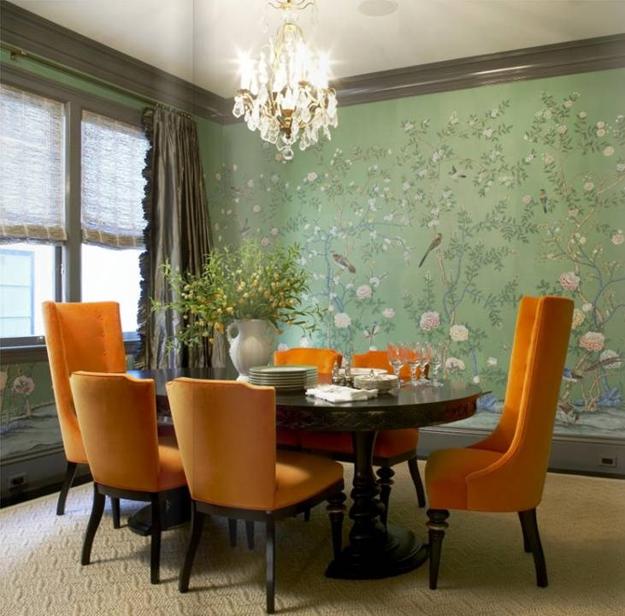 How To Use Orange Colors Creatively And Add Interest To Modern Dining Room Decorating