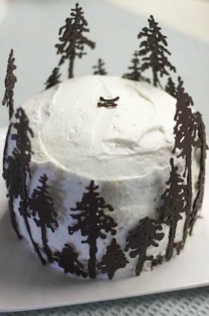 Festive Christmas Cake Decoration with Holiday Trees, the Art of Food