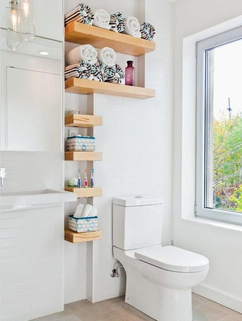 unique bathroom wall shelves