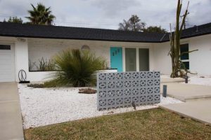 Modern Door Designs with Geometric Glass Panel Inserts in Mid Century Style