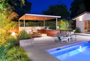 Modern Outdoor Kitchen Designs with Beautiful Dining Areas under Roofs