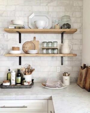 Beautiful Wooden Shelves in Modern Kitchens, Simplified Kitchen Storage ...