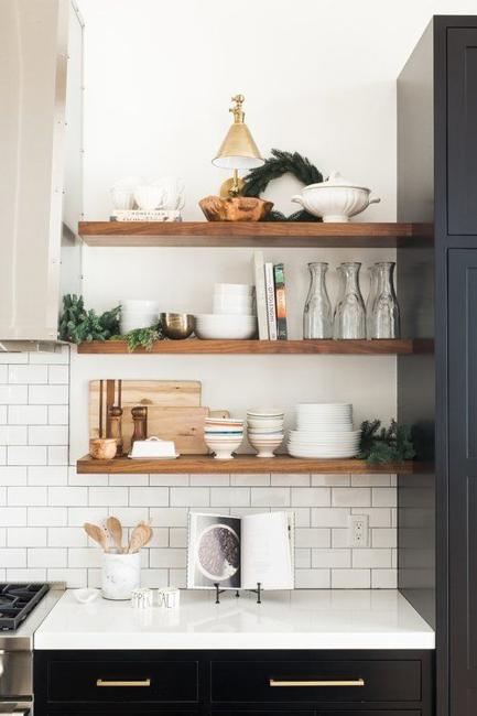Beautiful Wooden Shelves in Modern Kitchens