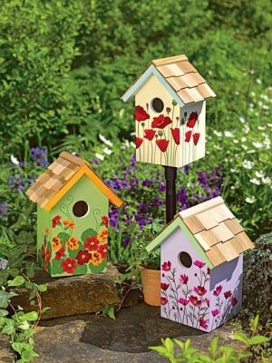 Colorful Painting Ideas for Handmade Birdhouses, Fun Yard Decorations ...