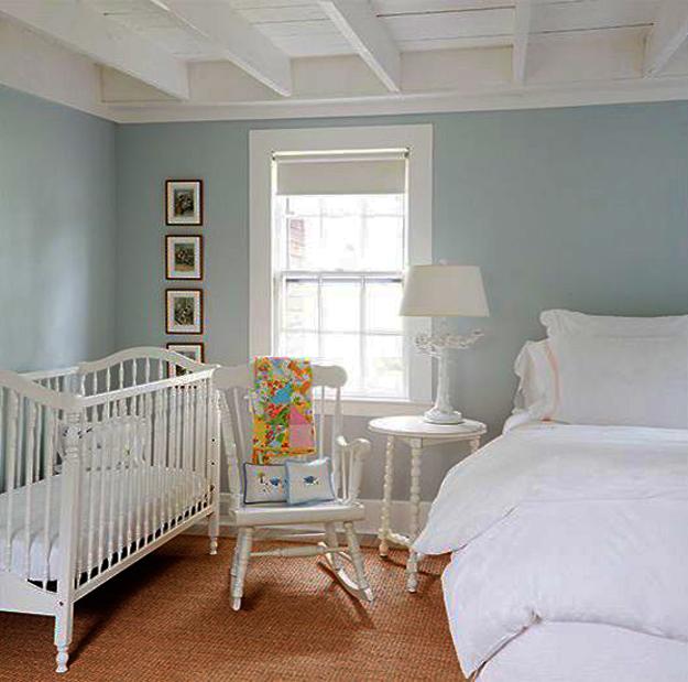 bedroom with baby bed