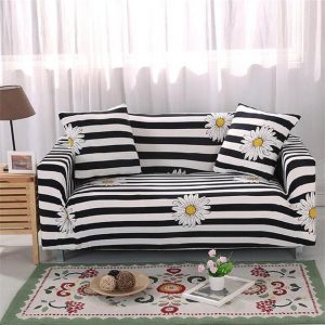 Modern Furniture with White and Black Stripes