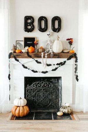 50 Distinct Halloween Ideas For Festive Fireplace Decorating