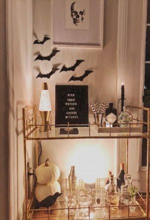 Inspiring Halloween Ideas, Original Displays on Shelves, Bar Carts ...