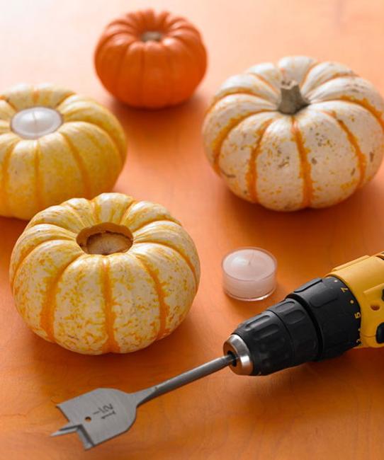 How to Make Pumpkin Candle Holders, DIY Fall Decorating Ideas