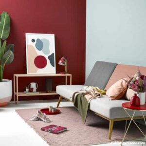 Color Blocking with Modern Home Furnishings and Bright Wall Painting Ideas