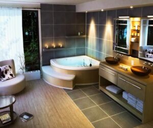 Bathtubs in Corners, 55 Space Saving Small Bathroom Design Ideas