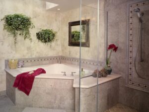 Bathtubs in Corners, 55 Space Saving Small Bathroom Design Ideas