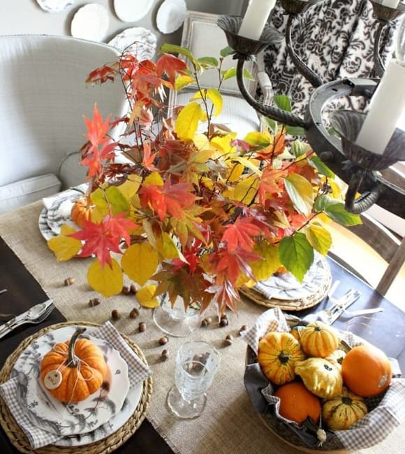 mini pumpkins table centerpieces