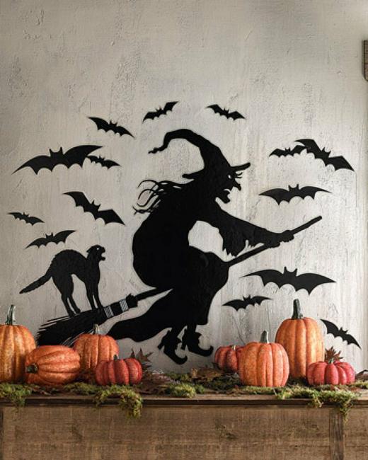 black bats witch pumpkins