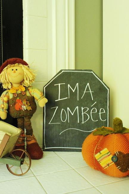 zombie door decoration doll pumpkins