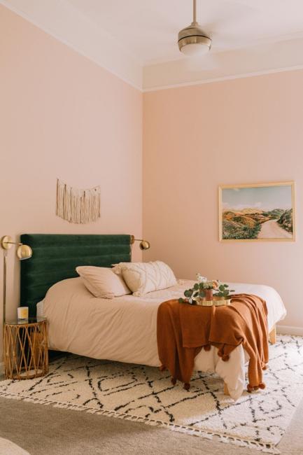 pink wall paint color bedroom design