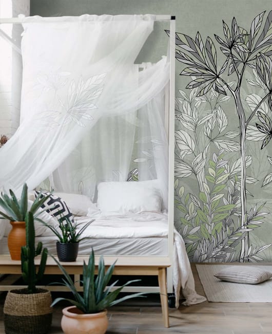 bedroom decorating floral wallpaper