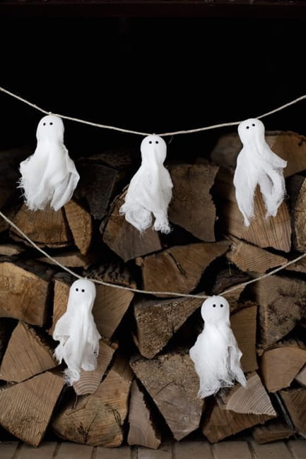 small ghost garland yard decorations