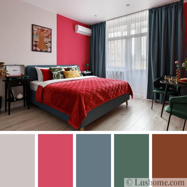 pinkish red accent wall blanket