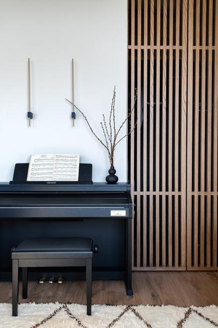 wooden screen wall niche closet