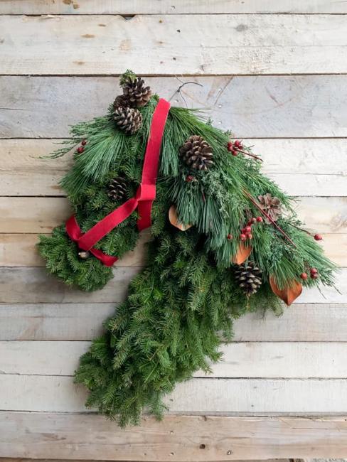 horse christmas wreath